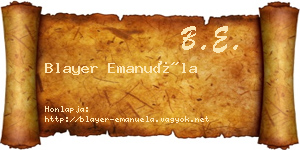 Blayer Emanuéla névjegykártya